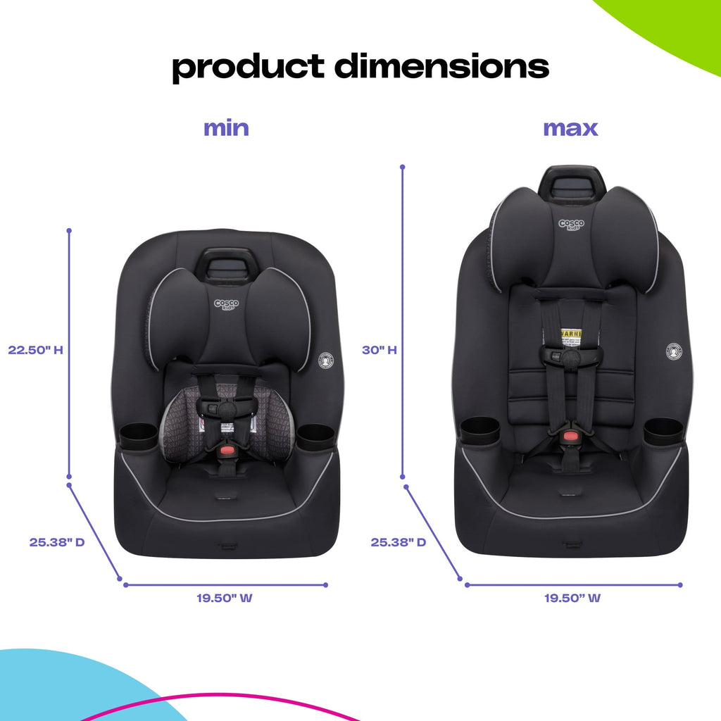 Cosco Kids Easy Elite Slim All-in-One Convertible Car Seat, Grey Glyphs by Cosco Kids