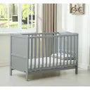 mcc direct Wooden Cot and Toddler Bed, Premier Aloe Vera Water Repellent Mattress, Grey - Orlando by MCC Direct