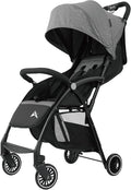 Alivio Lightweight Pushchair, Folding Baby Stroller 0-3 Years, Toddlers Travel Stroller with Mosquito Nets, Shoulder Strap, Anti-Friction & Wheels (Grey) by Alivio