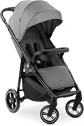 Hauck Shop N Care, Grey - Lightweight Pushchair (only 8.5 kg) with Snack Tray, Cup Holder & Raincover, Compact & One Hand Folding, Fully Reclining from Birth up to 22 kg by hauck
