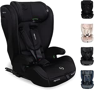 My Babiie MBCS75 Toddler to Booster R129 Child Car Seat - ISOFIX with Top Tether, Harness, 76-150cm (Approx. 9-36kg, 15 Months - 12 Years), i-Size, Group 1/2/3, Adjustable, Forward Facing - Black by My Babiie