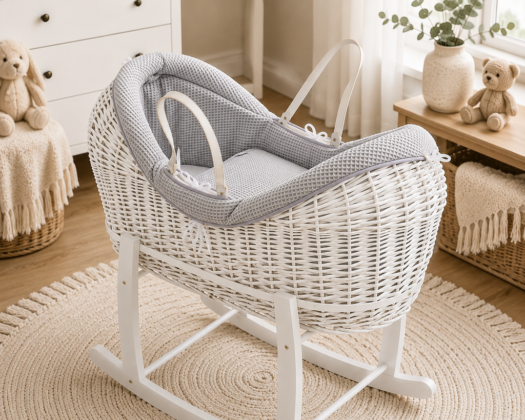 Wicker Deluxe Pod Baby Moses Basket With Stand by For Your Little One