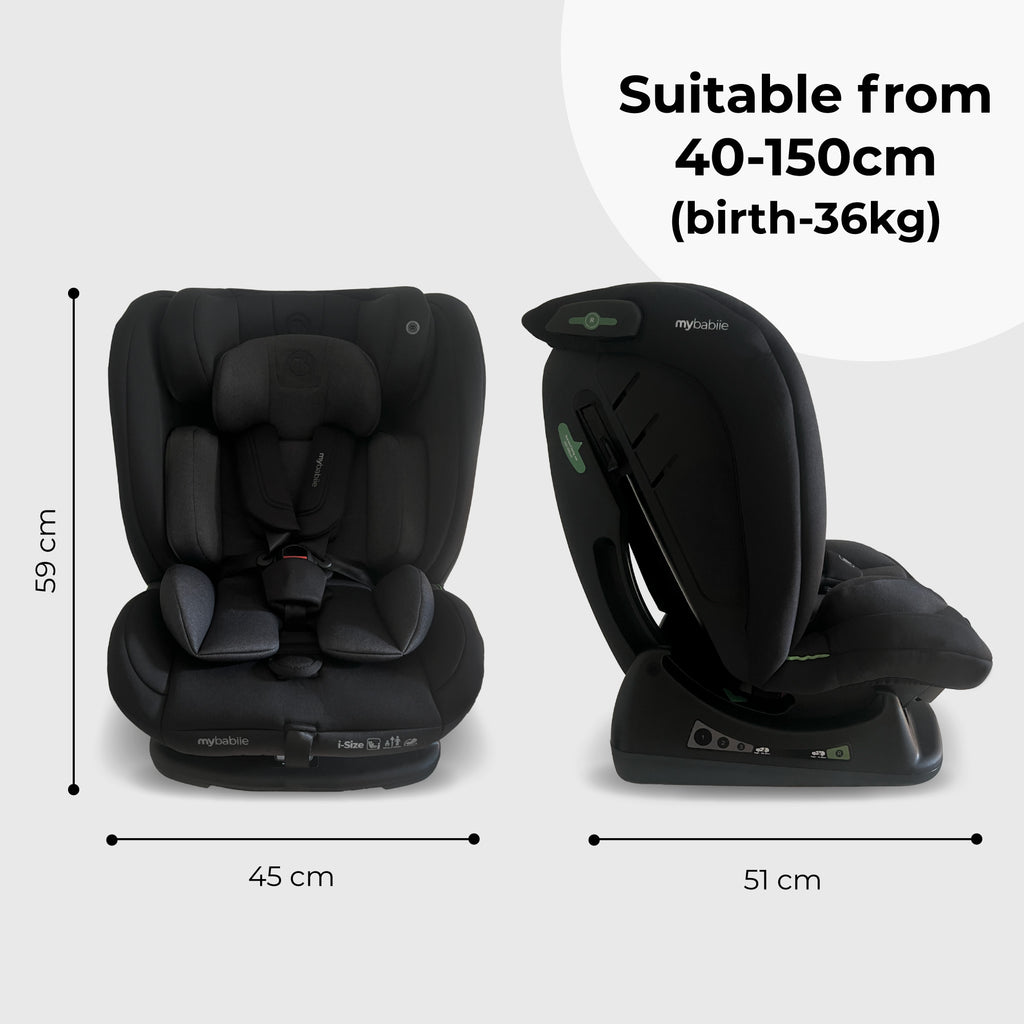 MBCS100 2-in-1 Convertible R129 Car Seat - Black by My Babiie
