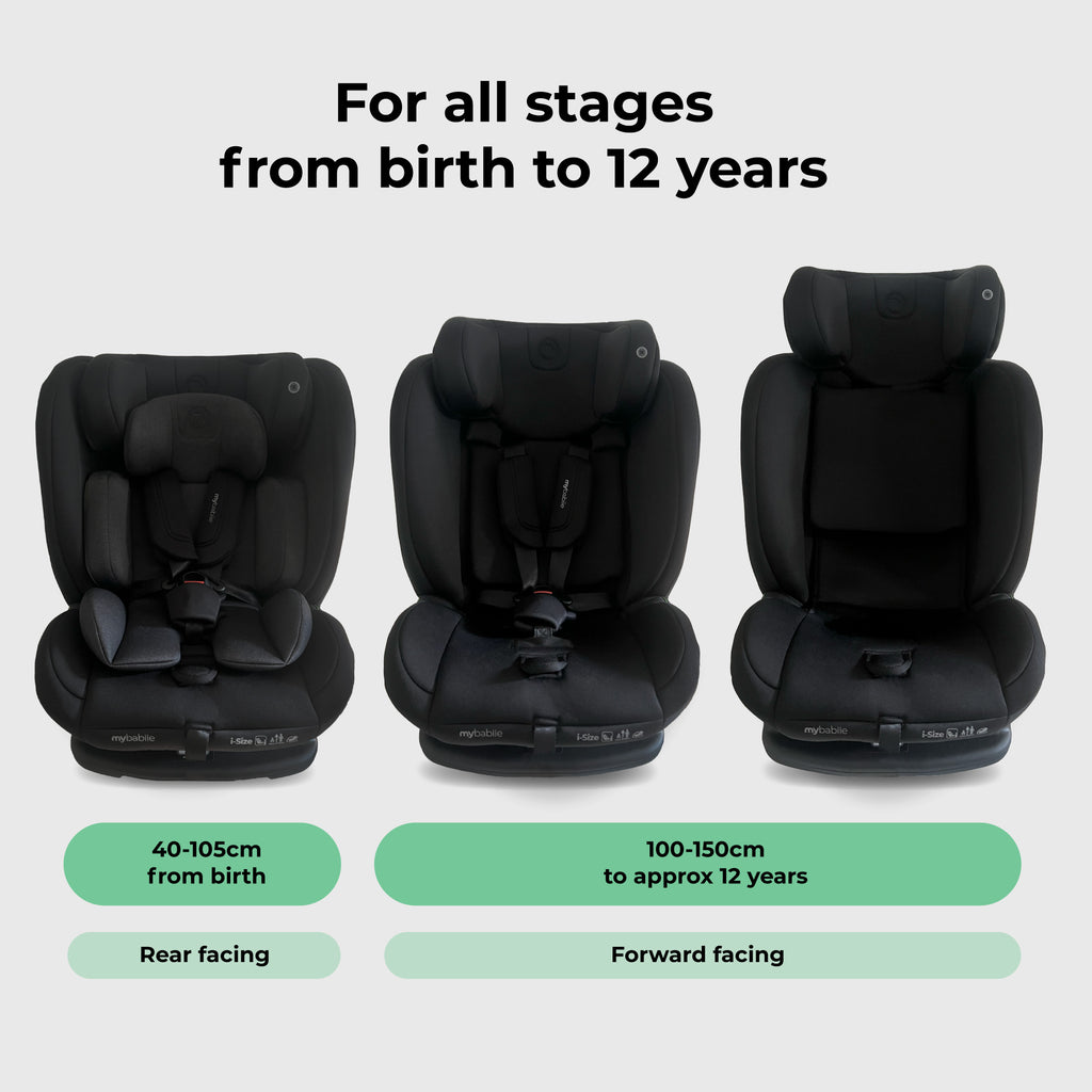 MBCS100 2-in-1 Convertible R129 Car Seat - Black by My Babiie