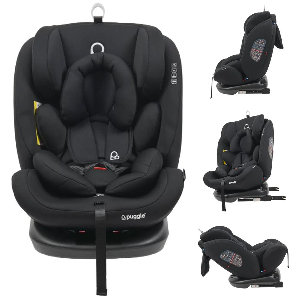 Puggle Lockton 360° Rotate Luxe Group 0+/1/2/3 Car Seat - Storm Black (0-12 Years) by Puggle