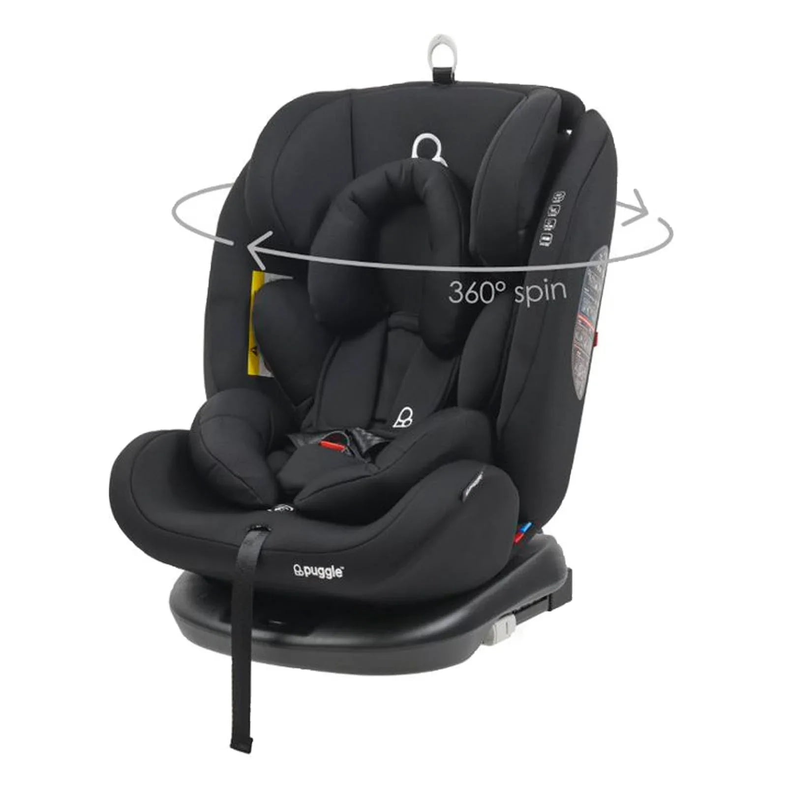 Puggle Lockton 360° Rotate Luxe Group 0+/1/2/3 Car Seat - Storm Black (0-12 Years) by Puggle