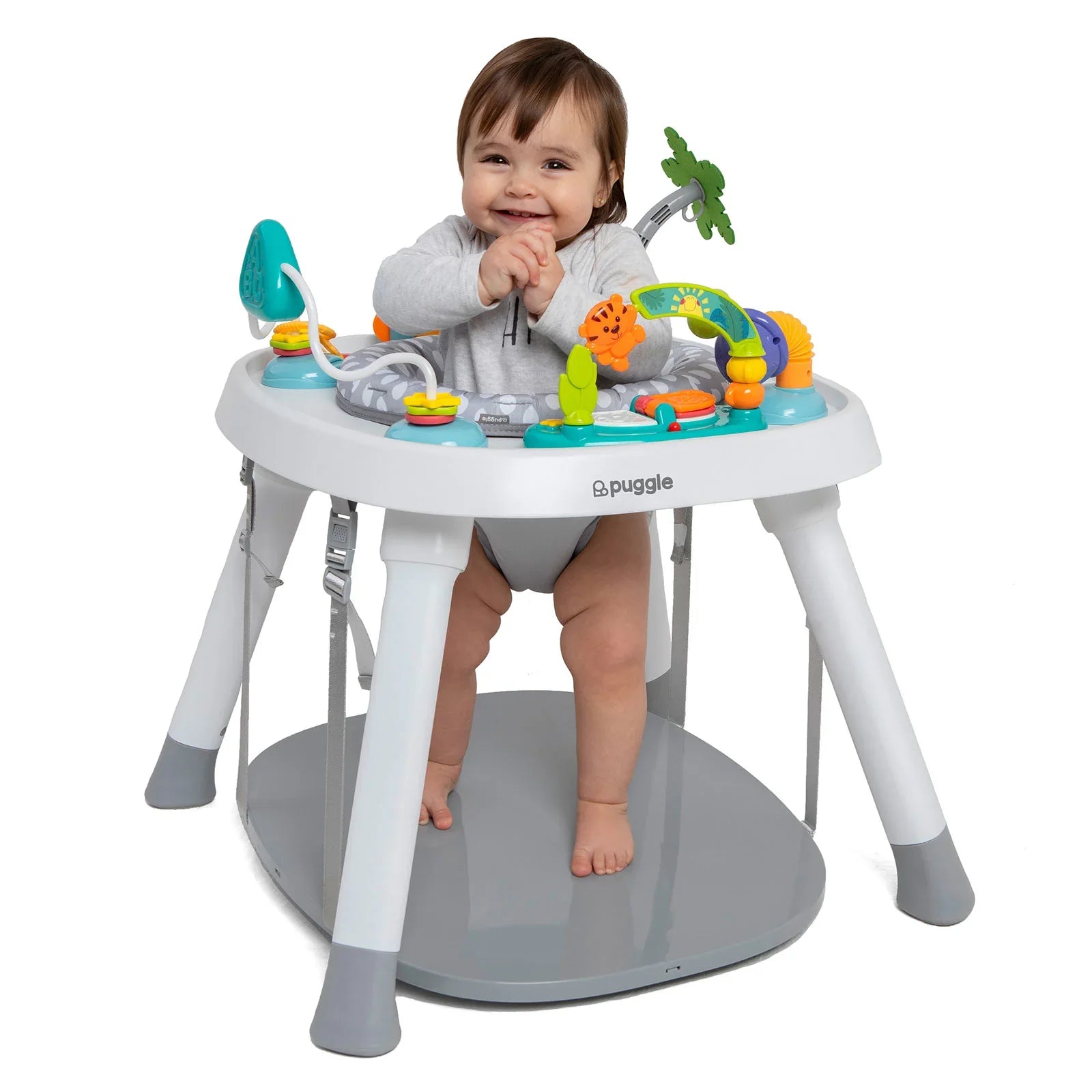 Puggle Snack & Play 7-in-1 Hi-lo Highchair - Flint Grey by Puggle