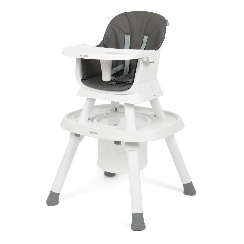 Puggle Snack & Play 7-in-1 Hi-lo Highchair - Flint Grey by Puggle