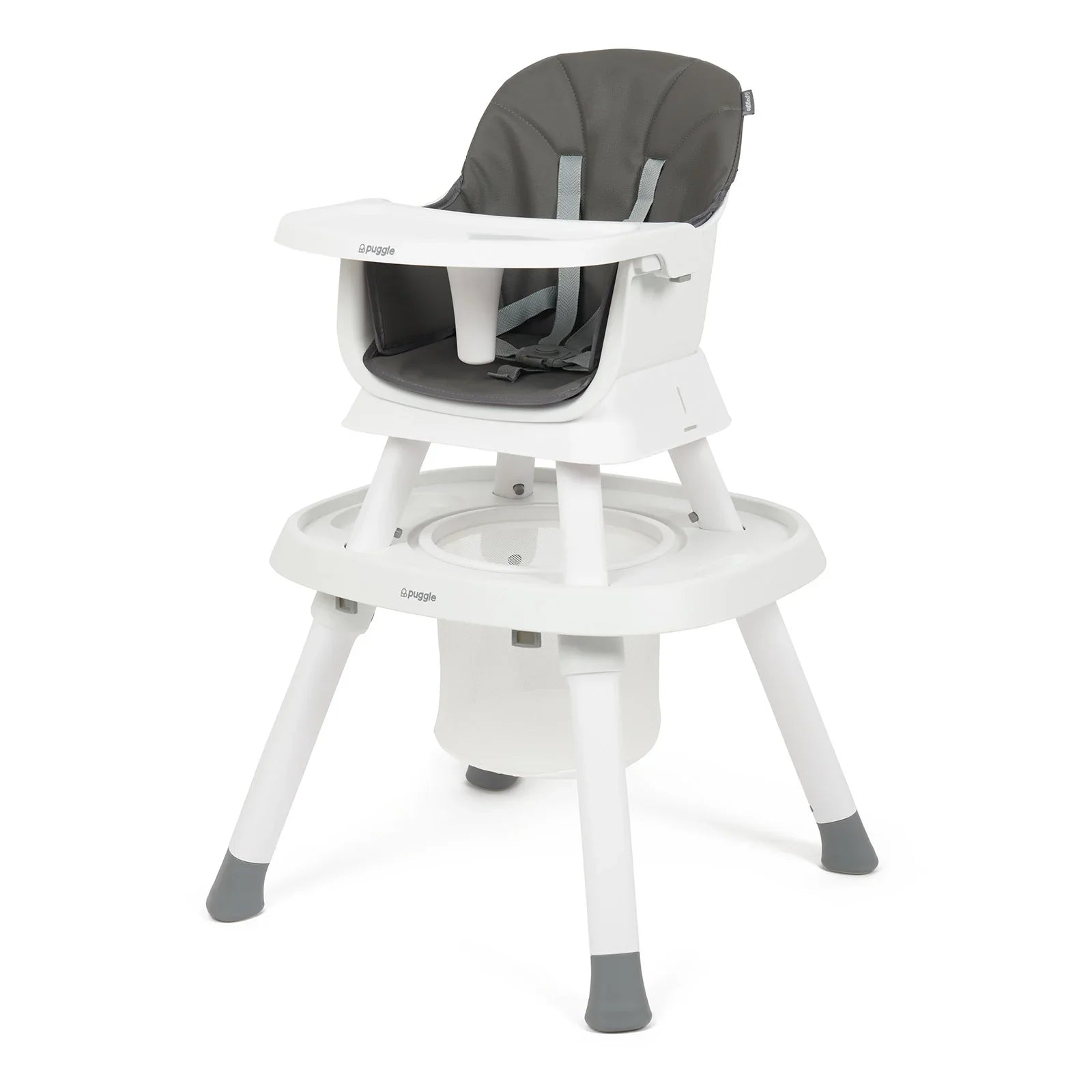 Puggle Snack & Play 7-in-1 Hi-lo Highchair - Flint Grey by Puggle