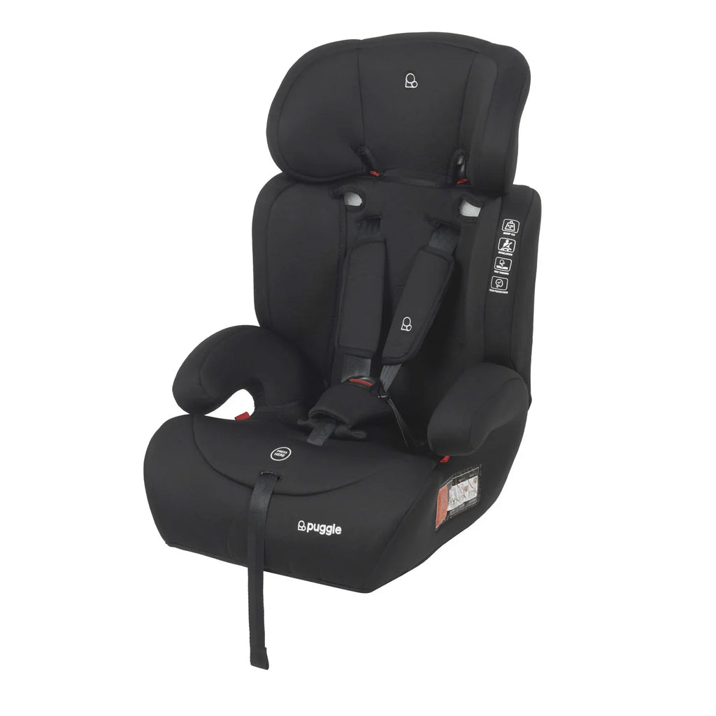 Puggle Maxi Gro Comfort Group 1/2/3 Eco Car Seat Booster Seat - Storm Black (9 Months-12 Years) by Puggle