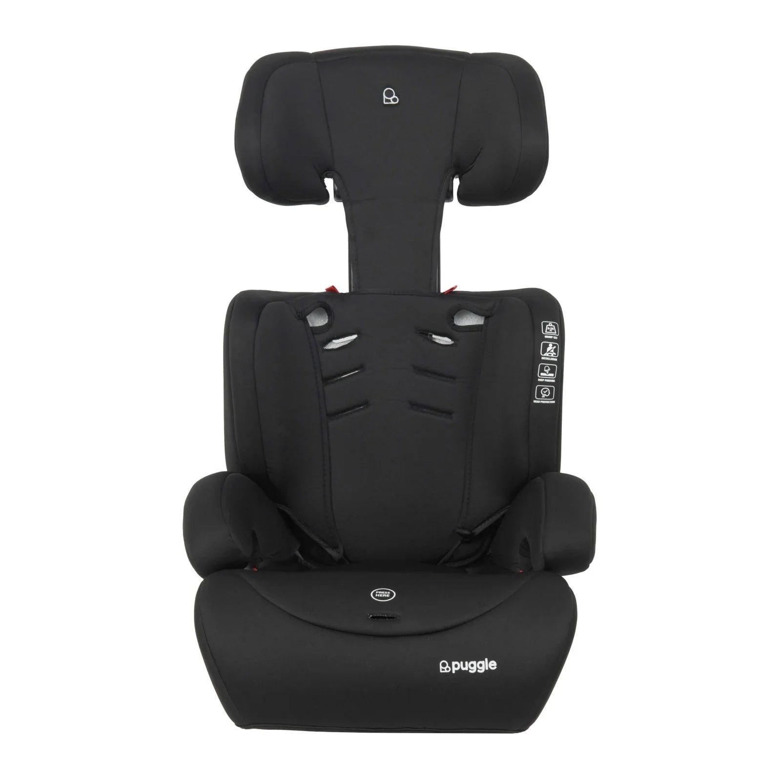 Puggle Maxi Gro Comfort Group 1/2/3 Eco Car Seat Booster Seat - Storm Black (9 Months-12 Years) by Puggle