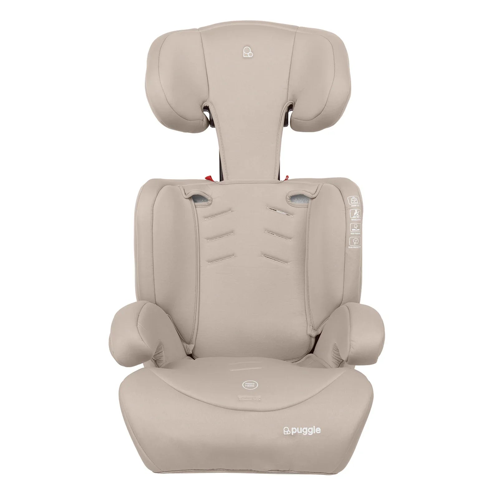 Puggle Maxi Gro Comfort Group 1/2/3 Eco Car Seat Booster Seat - Cashmere (9 Months-12 Years) by Puggle