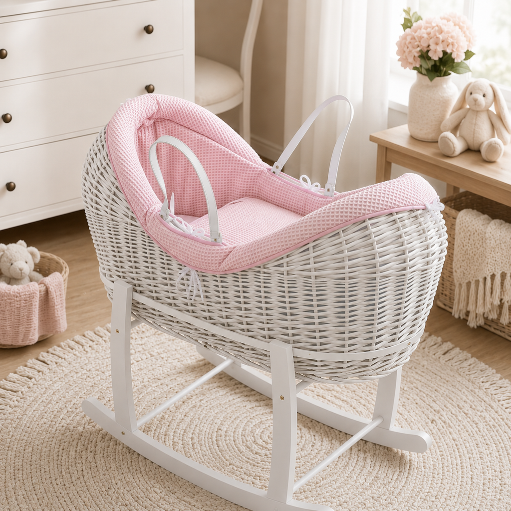 Wicker Deluxe Pod Baby Moses Basket With Stand by For Your Little One