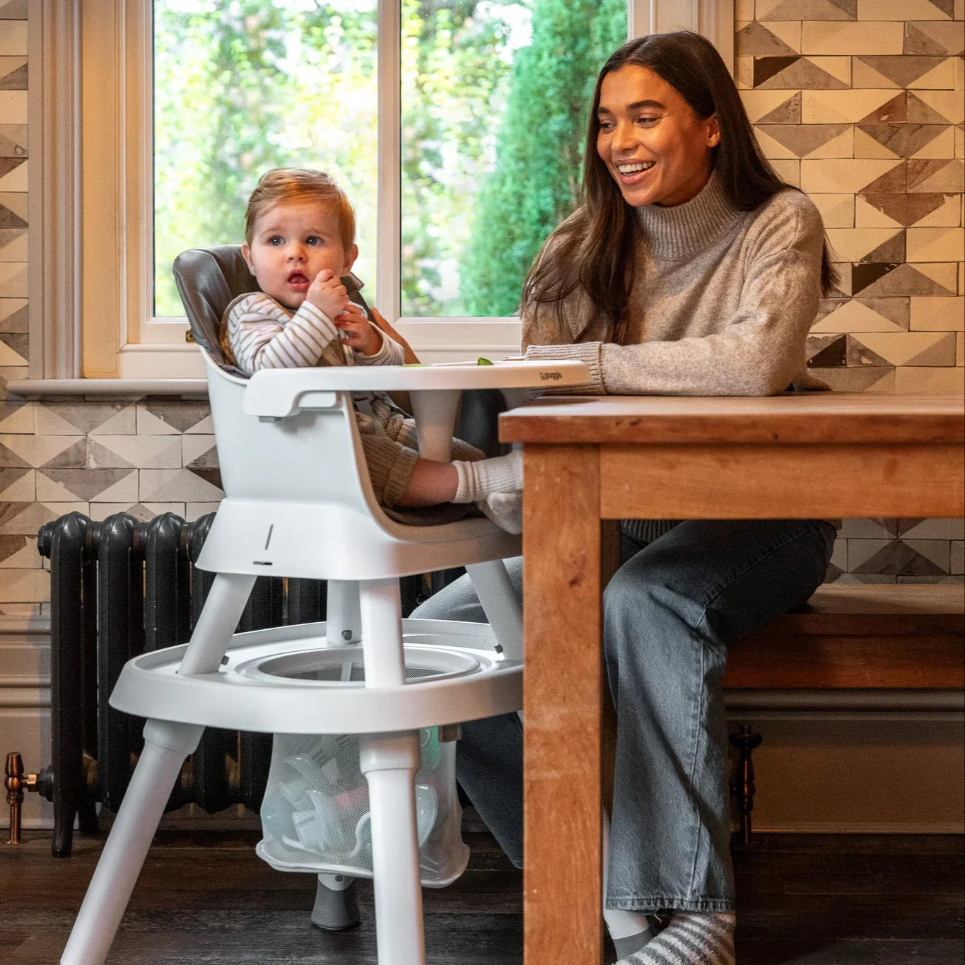 Puggle Snack & Play 7-in-1 Hi-lo Highchair - Flint Grey by Puggle