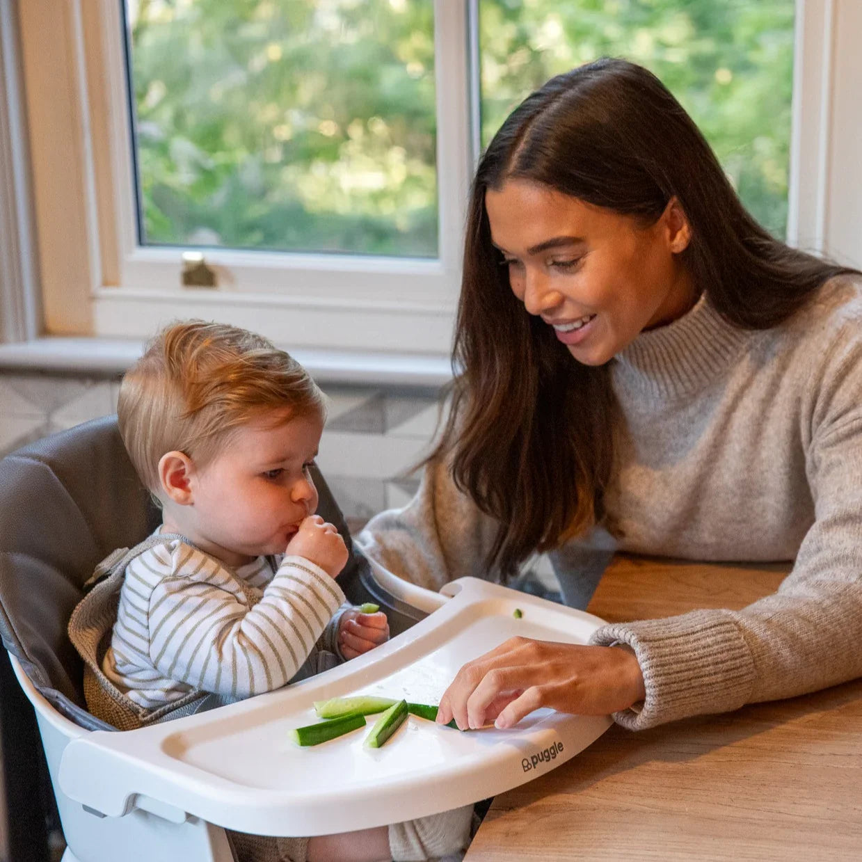 Puggle Snack & Play 7-in-1 Hi-lo Highchair - Flint Grey by Puggle