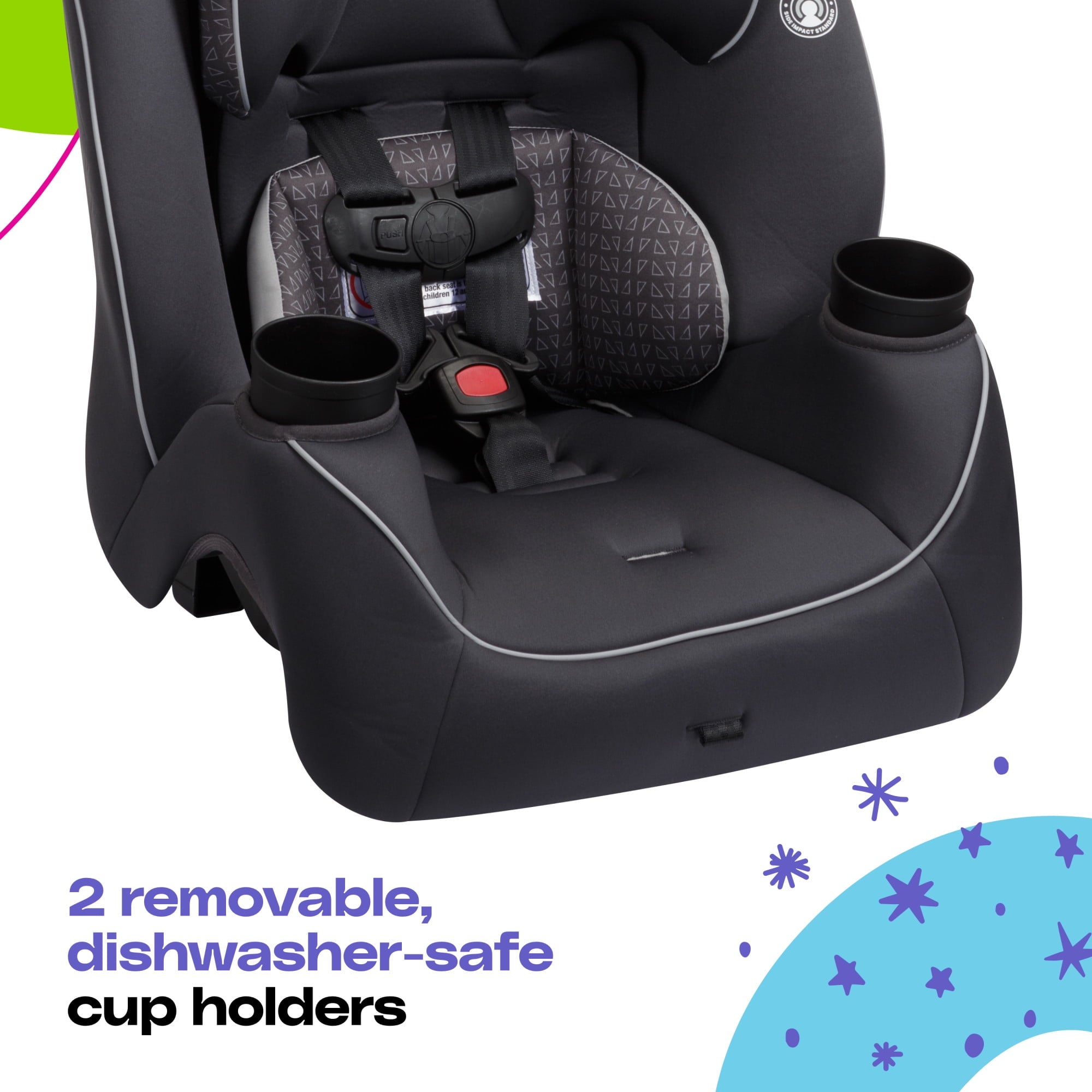 Cosco Kids Easy Elite Slim All-in-One Convertible Car Seat, Grey Glyphs by Cosco Kids