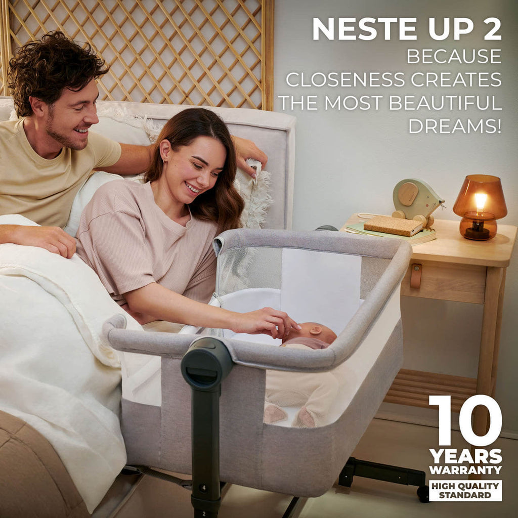 Kinderkraft NESTEE UP 2 Bedside Crib - Beige by Kinderkraft