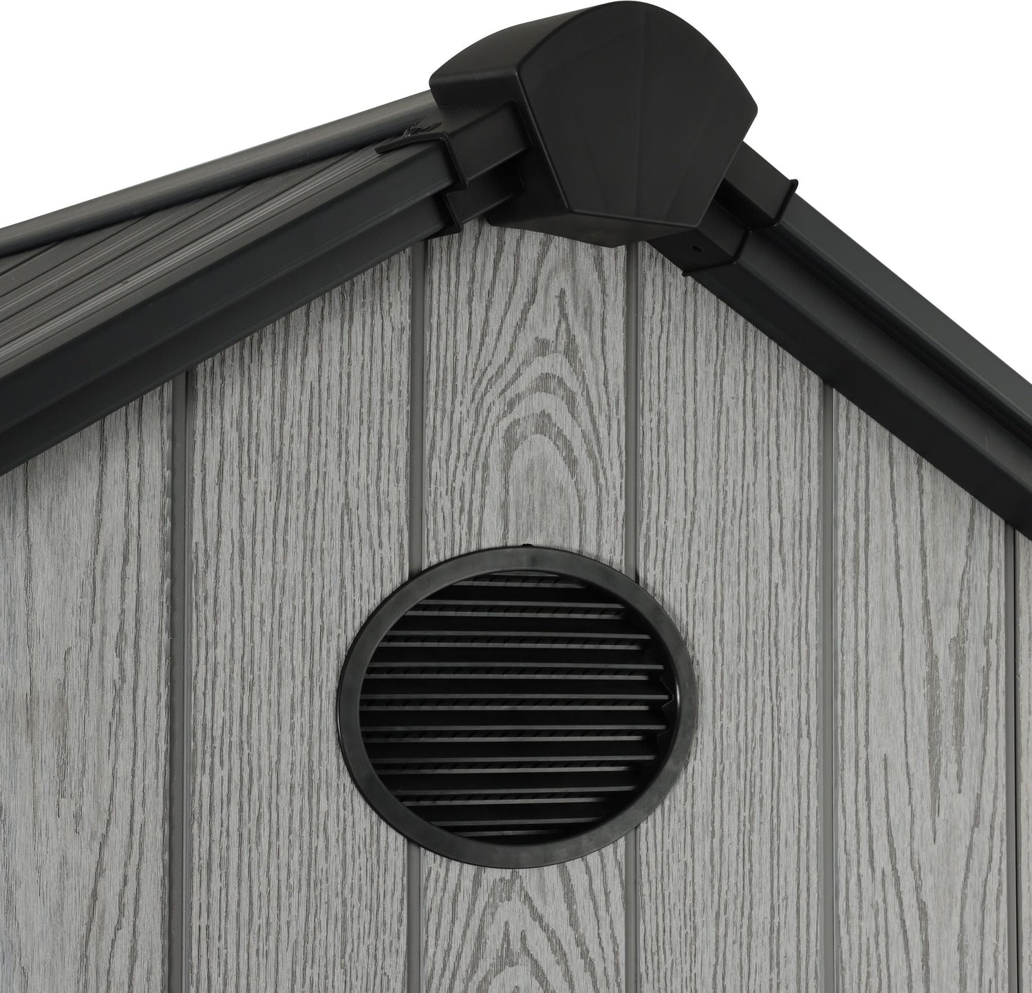 Pro Grade 6ft x 8ft Premium Plastic Double Door Garden Shed - Grey/Anthracite Wood Touch Texture