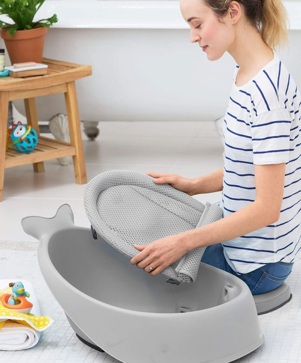 Moby 3 Stage Baby Bath - Grey by Skip Hop