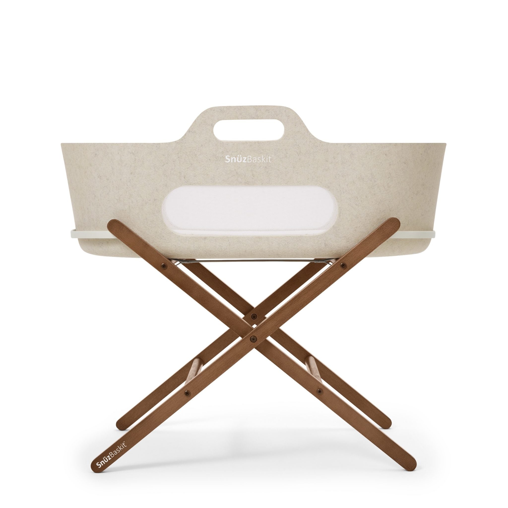SnuzBaskit Barley Moses Basket & Walnut Stand by Snuz
