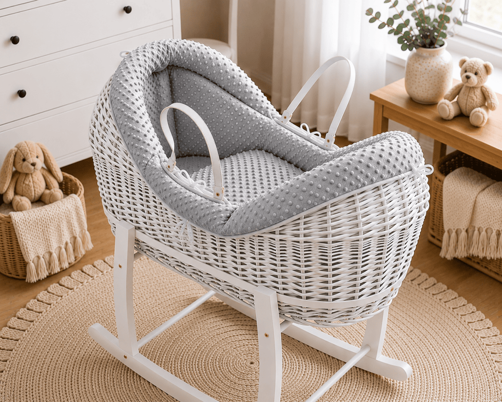 Wicker Deluxe Pod Baby Moses Basket With Stand by For Your Little One