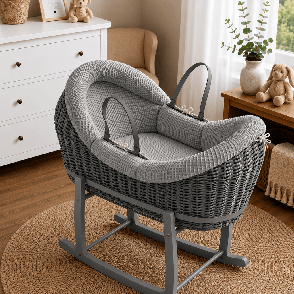Wicker Deluxe Pod Baby Moses Basket With Stand by For Your Little One