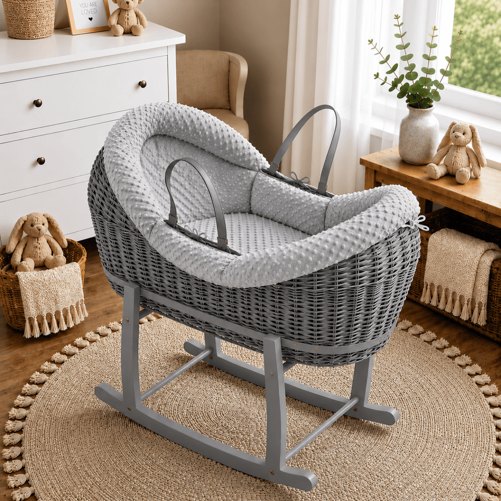 Wicker Deluxe Pod Baby Moses Basket With Stand by For Your Little One