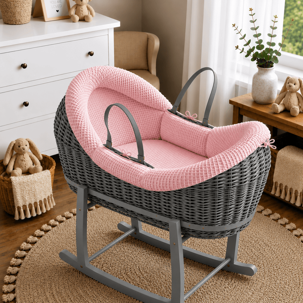 Wicker Deluxe Pod Baby Moses Basket With Stand by For Your Little One