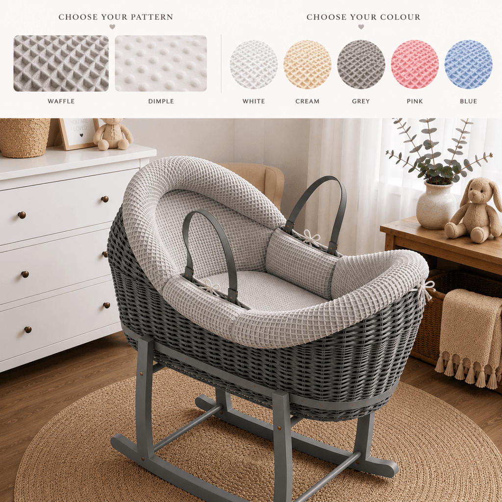 Wicker Deluxe Pod Baby Moses Basket With Stand by For Your Little One