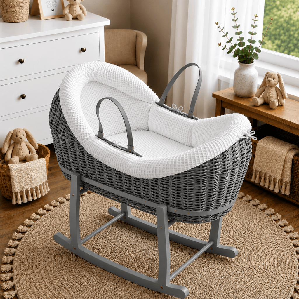 Wicker Deluxe Pod Baby Moses Basket With Stand by For Your Little One