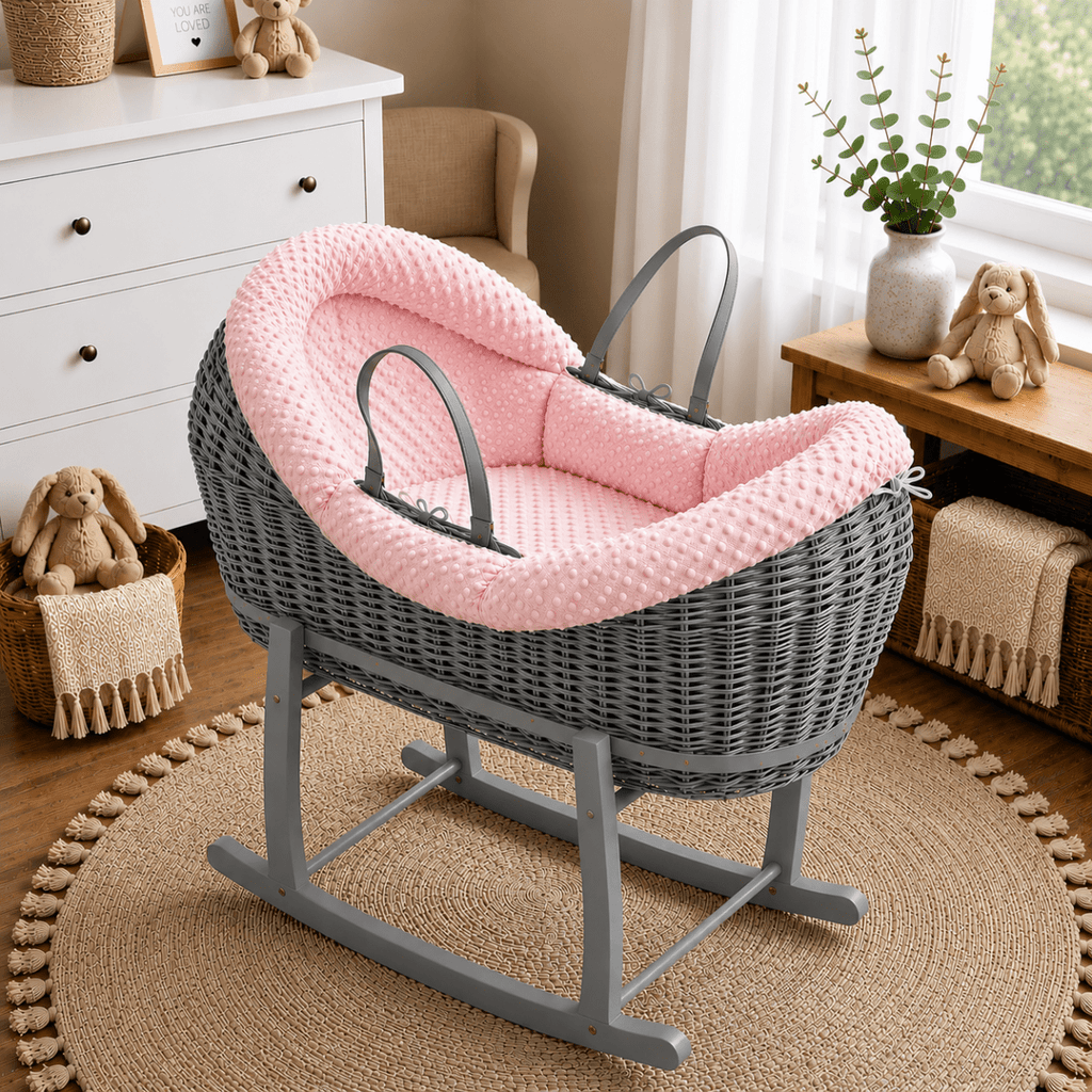 Wicker Deluxe Pod Baby Moses Basket With Stand by For Your Little One
