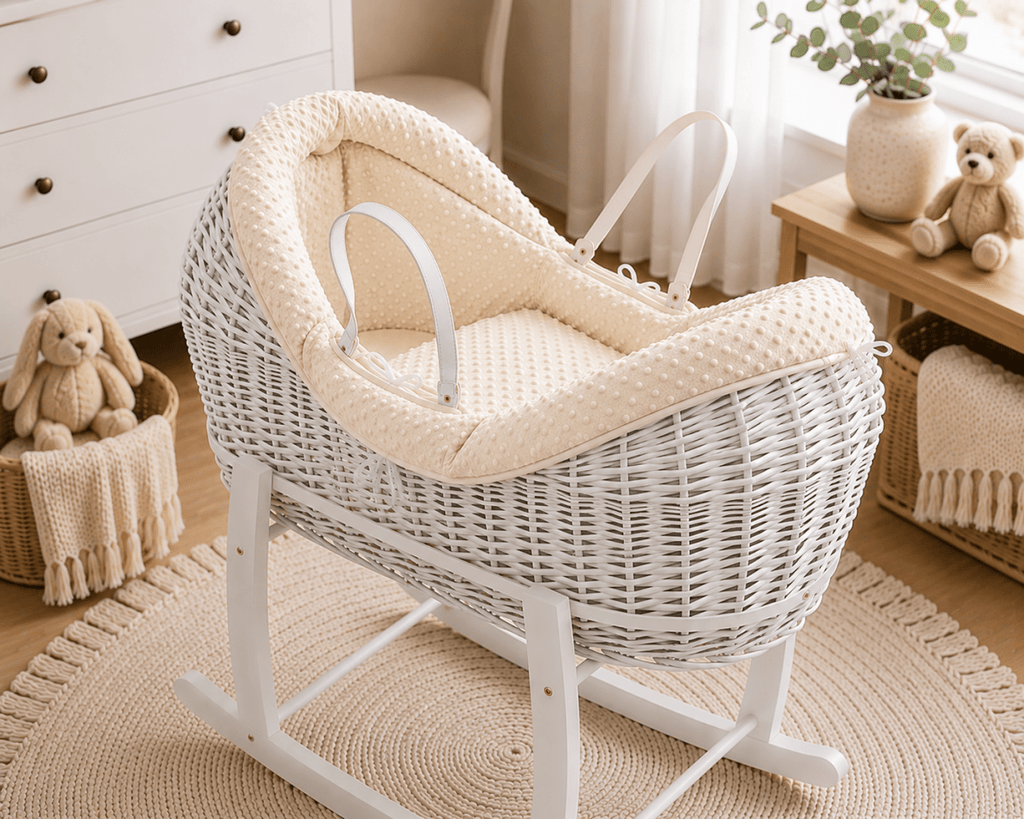 Wicker Deluxe Pod Baby Moses Basket With Stand by For Your Little One