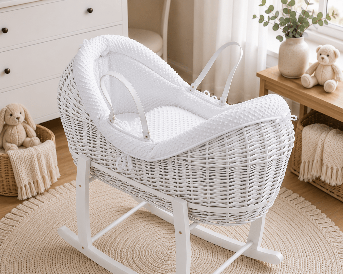 Wicker Deluxe Pod Baby Moses Basket With Stand by For Your Little One