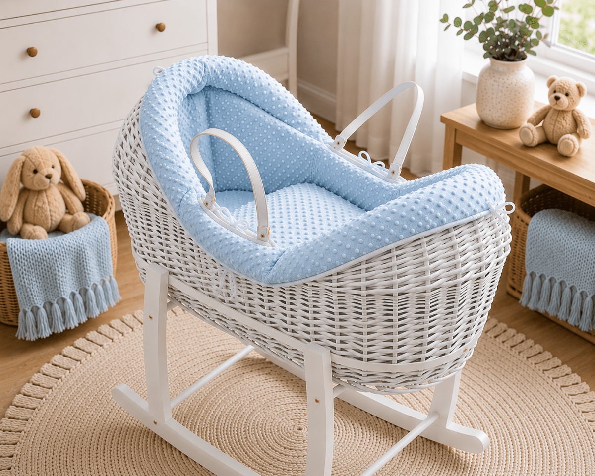Wicker Deluxe Pod Baby Moses Basket With Stand by For Your Little One