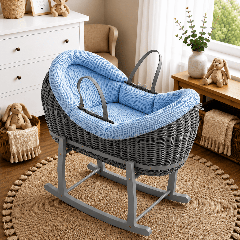 Wicker Deluxe Pod Baby Moses Basket With Stand by For Your Little One