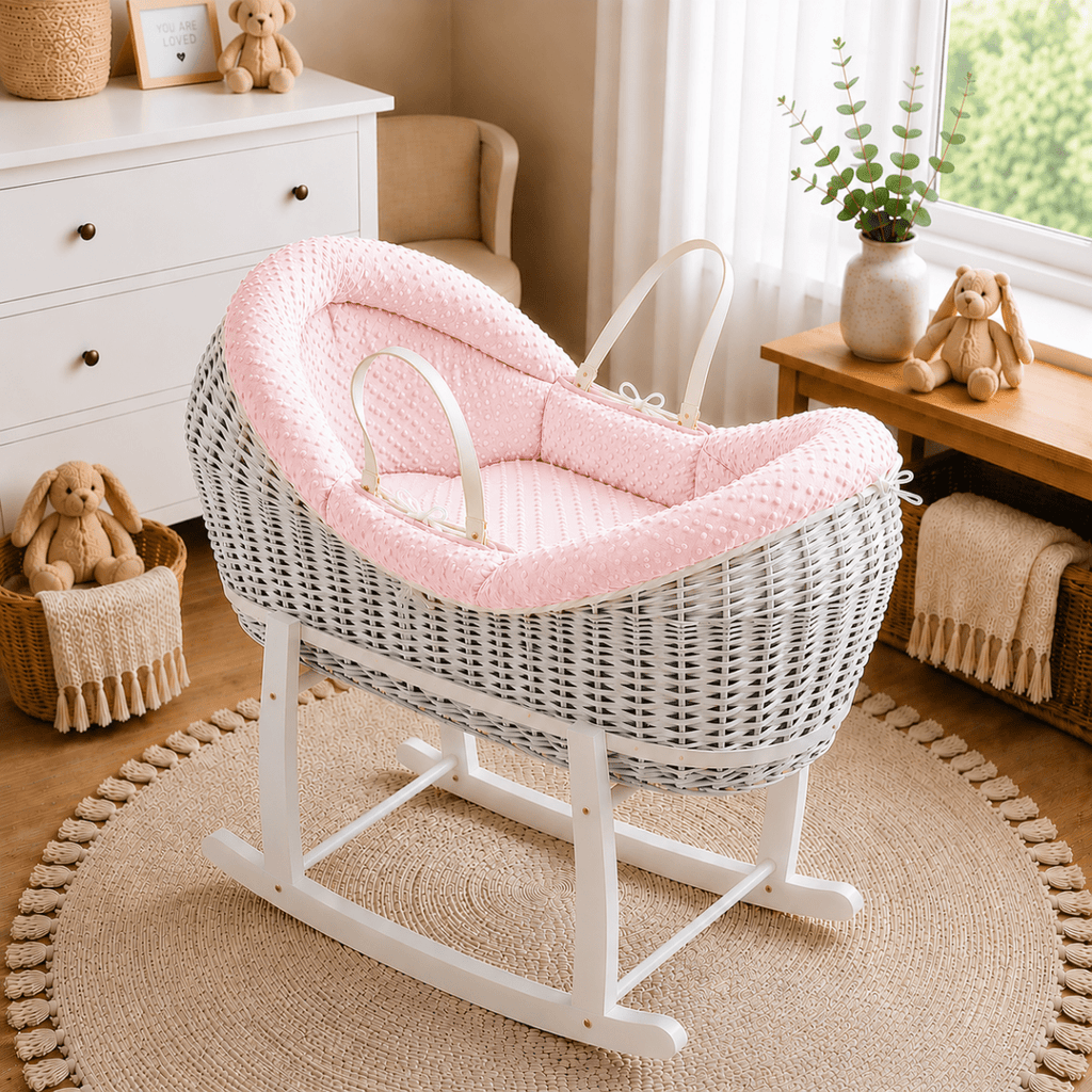 Wicker Deluxe Pod Baby Moses Basket With Stand by For Your Little One
